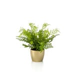 Homez indoor artificial fern forest bush in pearlgold pot, 30cm image number 0