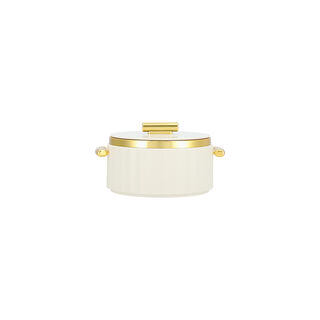 La Mesa matte off white & gold plastic food warmer 1L