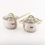 Alberto Stainless Steel Cookware Set 12 Pieces Golden Handle image number 5