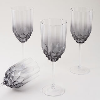 La Mesa 4Pcs Hand Made Glass Juice Glass, Grey 400Ml