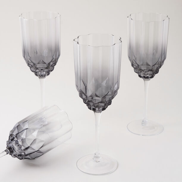 La Mesa 4Pcs Hand Made Glass Juice Glass, Grey 400Ml image number 0