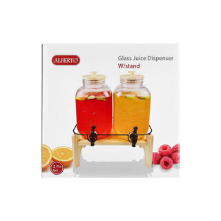 Alberto glass juice dispenser with base 2 pcs