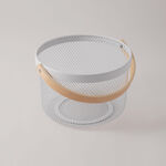 البرتو سلة فواكه معدنية بمقبض، أبيض 27.8*27*18 سم image number 1