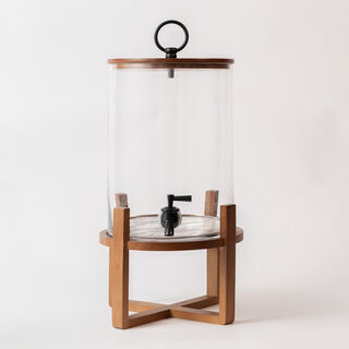 La Mesa glass juice dispensser with wooden stand 5 L