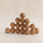 Homez wooden resin candle holder 37*11.5*23 cm image number 0
