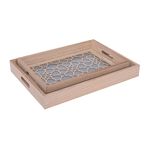 Wooden Rectangle Serving Tray 2 Pieces Set image number 0