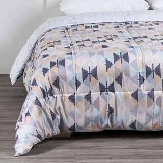 Cottage multicolour Ikkat print comforter twin size