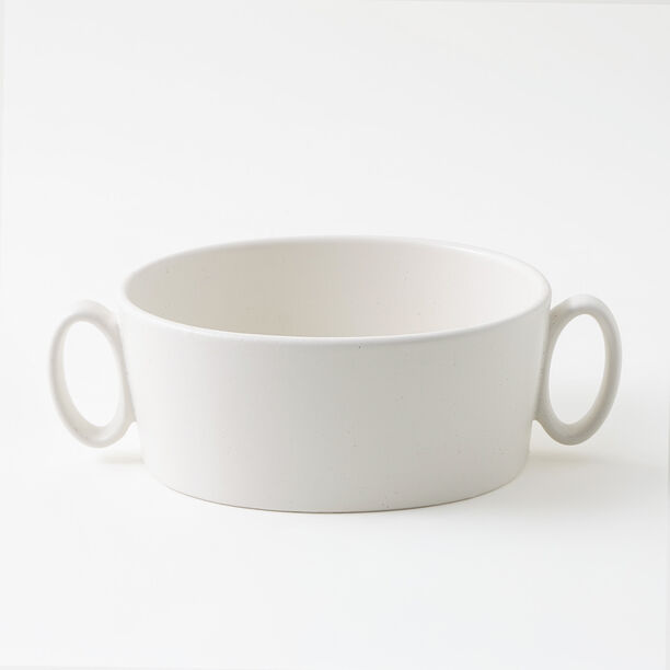 La Mesa stoneware oven to table small pot, off white 23.8*14.9*7.5 cm image number 1