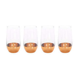 Glass Tall Tumblers Bottom Plating Gold
