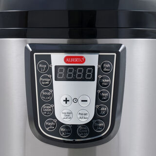 Alberto stainless steel electric pressure cooker 8L, 1300W, black