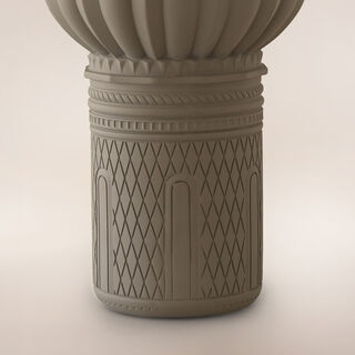 Homez Dome Shaped Ceramic Ramadan Decorative Piece, Grey 18.5*18.5*30Cm