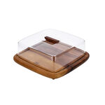 Acacia Wood Square Cake Domewith Acrylic Cover image number 0