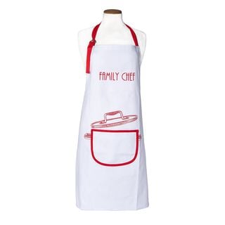 Kitchen Apron With Pocket Chef Red Design