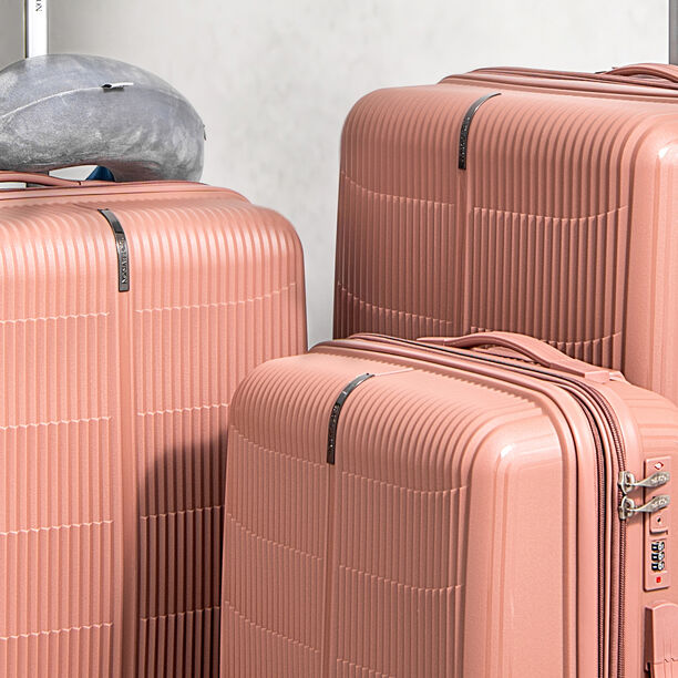 Travel vision durable PP 3 pcs luggage set, blush image number 1