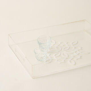 Dallaty acrylic tray with white pattern 40*30*6H cm