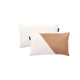 Cottage Cotton and Rexine Cushion 30 * 50 cm White