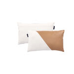 Cottage Cotton and Rexine Cushion 30 * 50 cm White image number 1