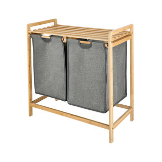 Bamboo Double Laundry Basket