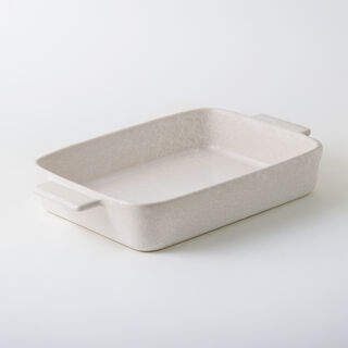 La Mesa stoneware oven to table 2pcs rectangular dish set, white