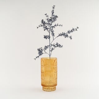 هومز فازة زجاج بني داكن مضلّع 14*14*27.6 سم