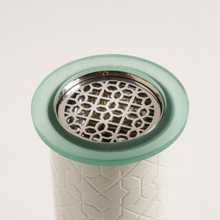 Safa'a collection white metal oud burner 9*9*18 cm