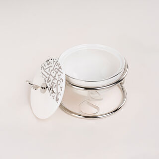 Dallaty white porcelain nut bowl with stand