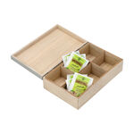 Tea Box 6 Sections Beige and Gray and White image number 2