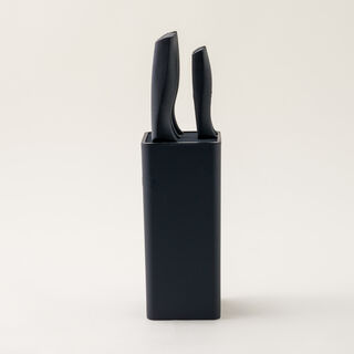 Alberto 6 piece stainless steel and black wood knife block set
