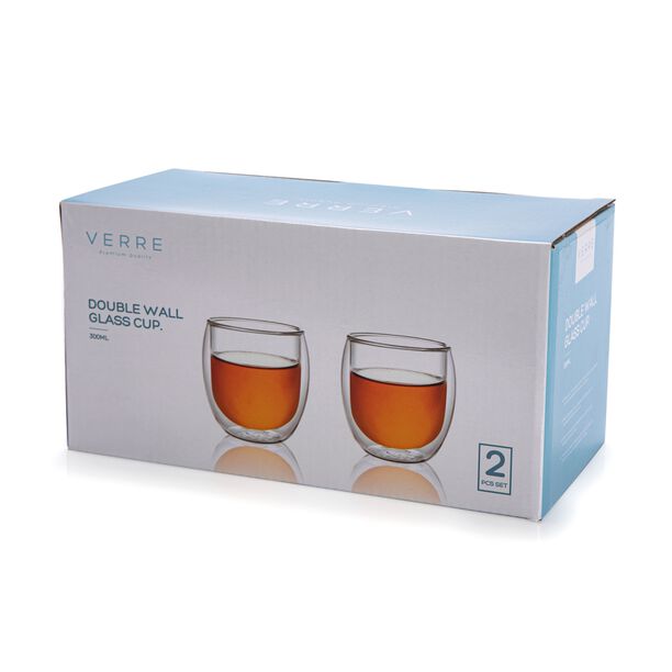 Mug Set 2 Pieces Double Wall Plain 300Ml Veer image number 3