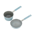 2Pcs Mini Set Frypan + Sauce Pan Blue image number 0