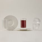 Dallaty white porcelain and glass Tea and coffee cups set 18 pcs image number 0