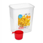Decor Plastic Food Saver With Scoop Rectangle Shape V: 3 L White Lid ( Tellfresh) image number 0