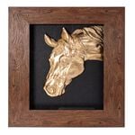 Wall Art Framed Object Horse Head With Frame Brown image number 0