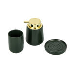 3 Pcs Stoneware Bath Set Green image number 3