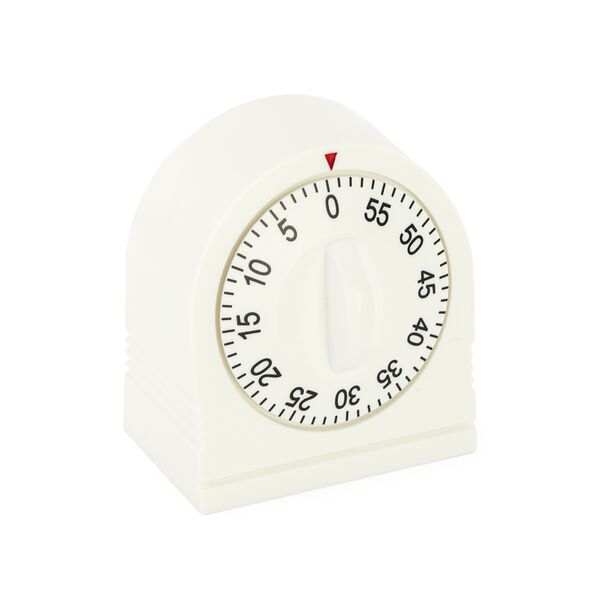 Alberto Plastic Mechanical Kitchen Timer Square Shape White Color image number 0