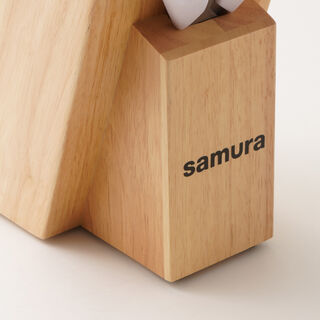 Samura 8pcs stainless steel mojo knife block set in white