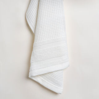Ambra waffle jacquard/cotton face towel, whtie, 30*50 cm