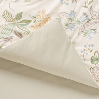 Cottage microfiber summer floral 6pc queen comforter set, beige 200*240cm