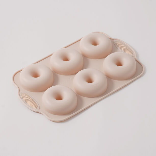 Alberto silicone 6 doughnut cup baking mold 28.5*17.7*2.8cm, beige image number 1