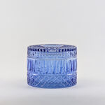 هومز علبة مناديل زجاج أزرق كحلي 16*16*11 سم image number 0