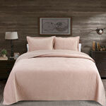 Boutique Blanche pink cotton king size bed spread 3 pc set image number 0