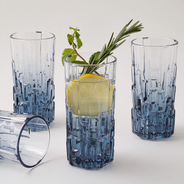 La Mesa Glass Tumbler Set 4Pcs 320Ml, Blue image number 3
