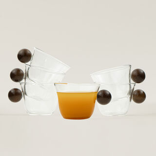 Dallaty 6pcs coffee cup set with wooden handles
