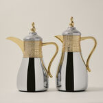 Dallaty jambiyah set of 2 gold & silver steel vacuum flask image number 0