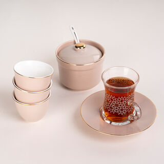 Tea And Arabic Coffee Set 20 Pieces Brown