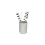 Dallaty white glass & porcelain stirring spoons with holder 7 pcs image number 1