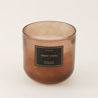 Homez scented candle with amber sand fragrance in glass jar 15.5*15cm
