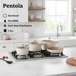 بنتولا طقم قدور 7 قطع ألومنيوم غير لاصق مع أغطية زجاج، أوف وايت image number 1