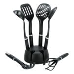 6 Piece Utensils Set With Stand Black Silver image number 6