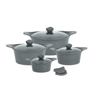 Alberto almuinum 8pcs cookware set, grey